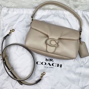 Coach Pillow Tabby Shoulder Bag 26 Ivory Brass